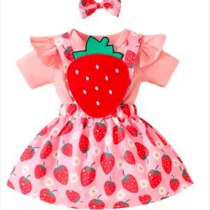 Strawberry Dress Jumpsuit Strawberry First Birthday One Berry Bodysuit clothes